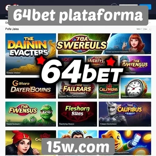 Diversidade de jogos disponíveis na 64bet plataforma